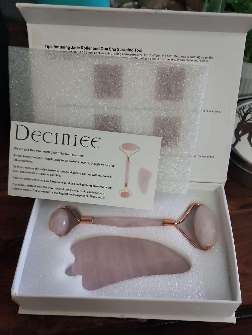 🍑Pink Jade Roller & Gua Sha Set